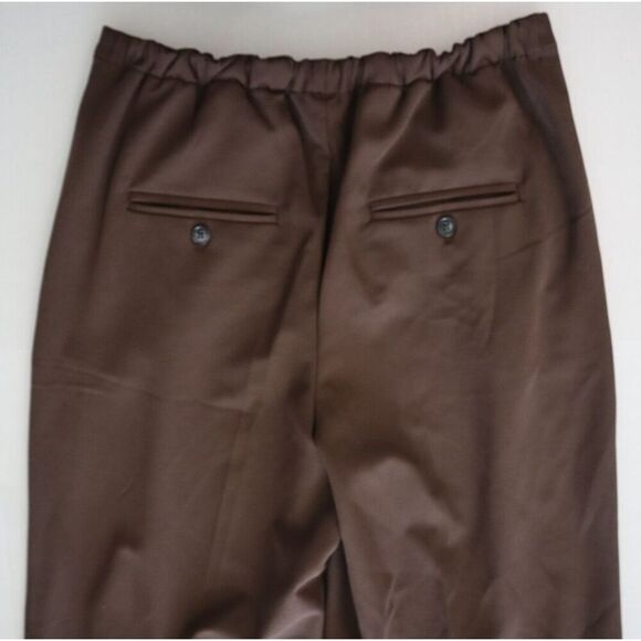 Free People OB2162963 Women's Sz S Brown Pleated Front Straight Leg Pants - Picture 9 of 11
